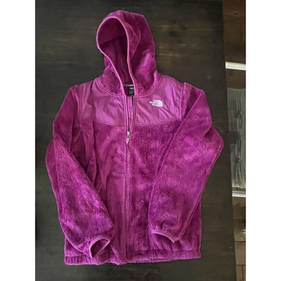 The North Face Oso Full Zip Hooded Jacket Fleece Kids 18 XL Girls Pink Fur Soft - Picture 2 of 8